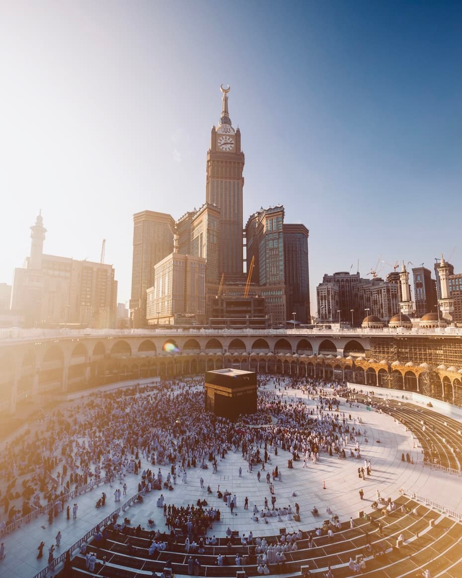 Pilgrims around the Kaaba in Masjid al-Haram